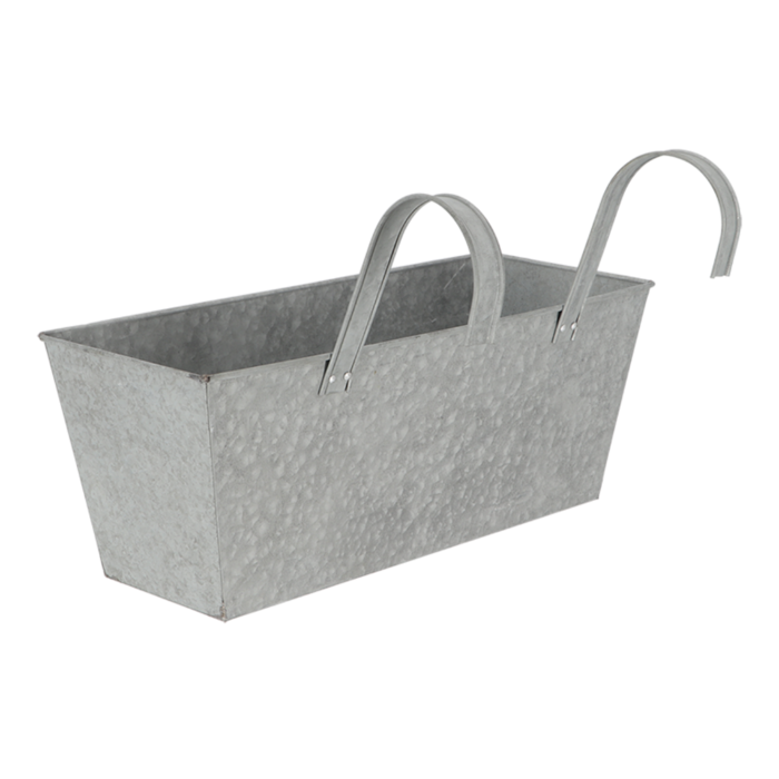 Zinken balkon bloembak met 2 haken