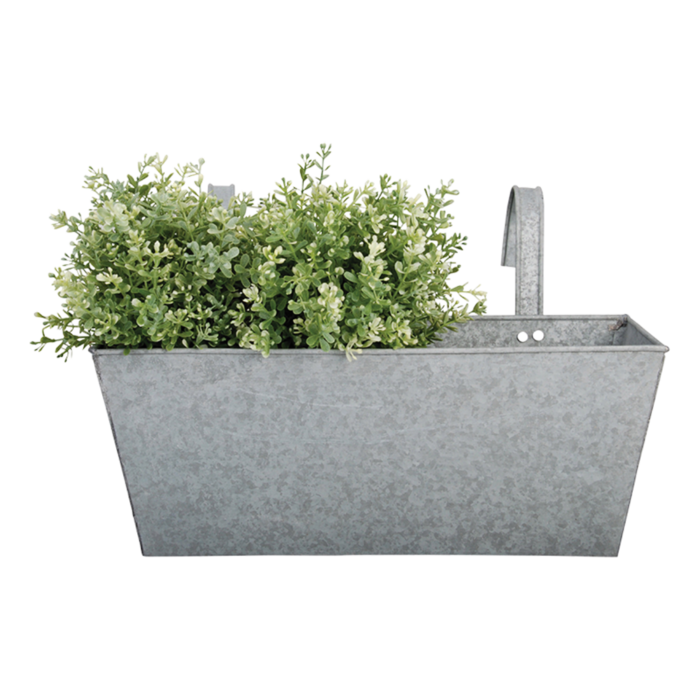 Jardinière de balcon en zinc avec 2 crochets