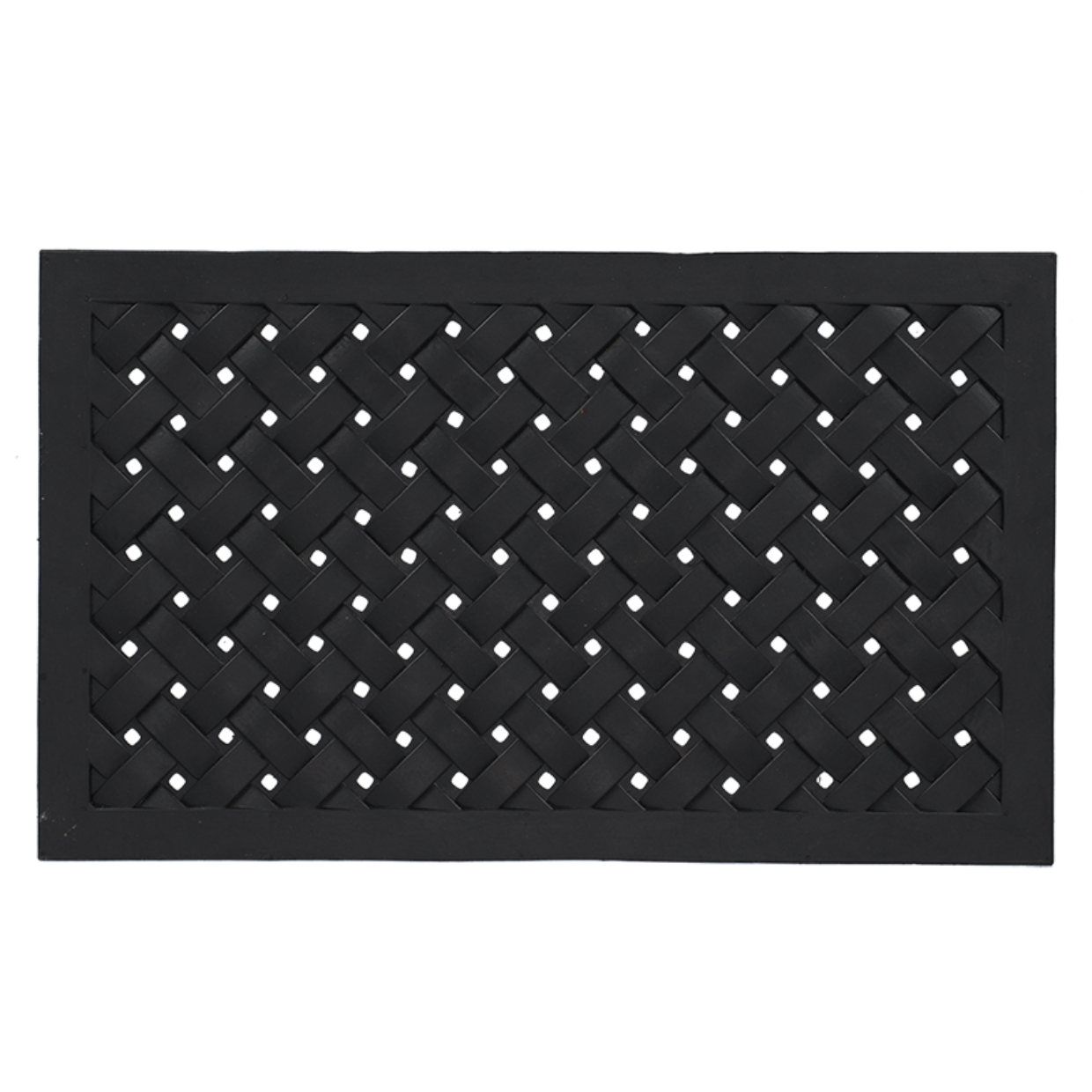 Paillasson en caoutchouc tressé L 75 x 45 cm