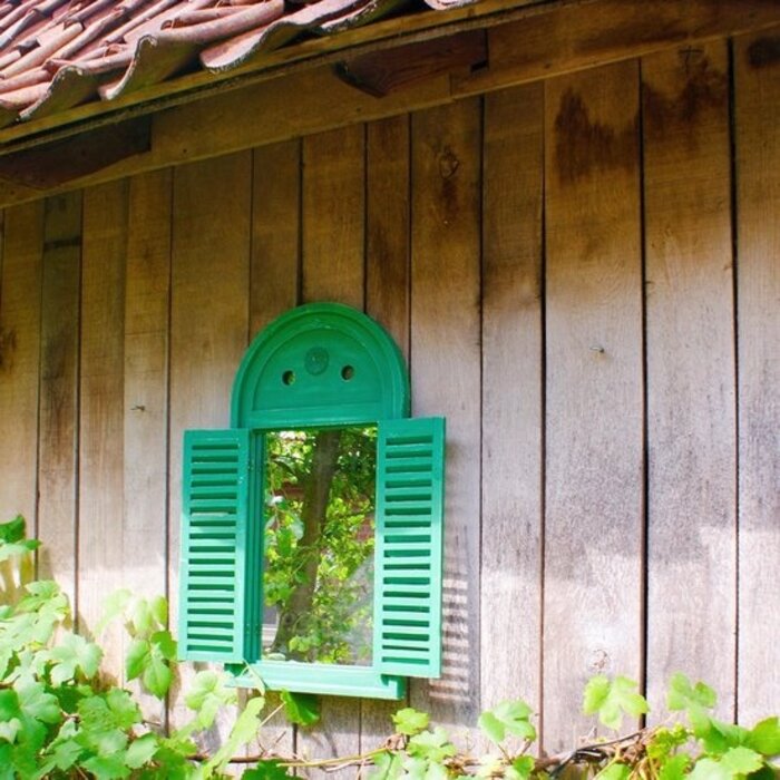 Perel Volets miroir de jardin vieillis - Vert