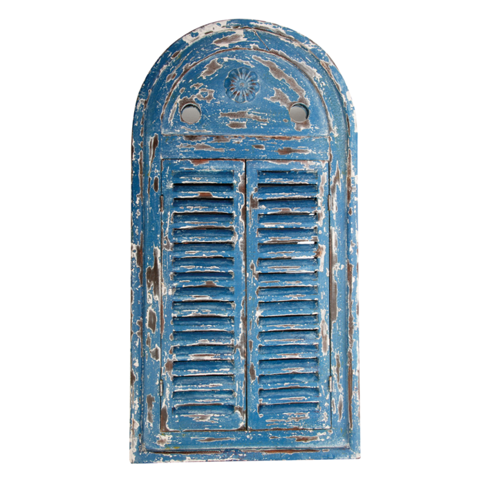 Perel Volets miroir de jardin vieillis - Bleu