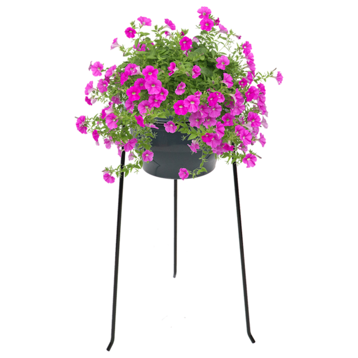 Bloempot Standaard Metaal – Ø21 cm – Hoogte 50 cm – Mat Zwart