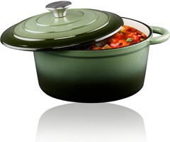 Casserole en fonte Alpina avec couvercle ⌀ 24 cm - Toutes sources de chaleur - Vert