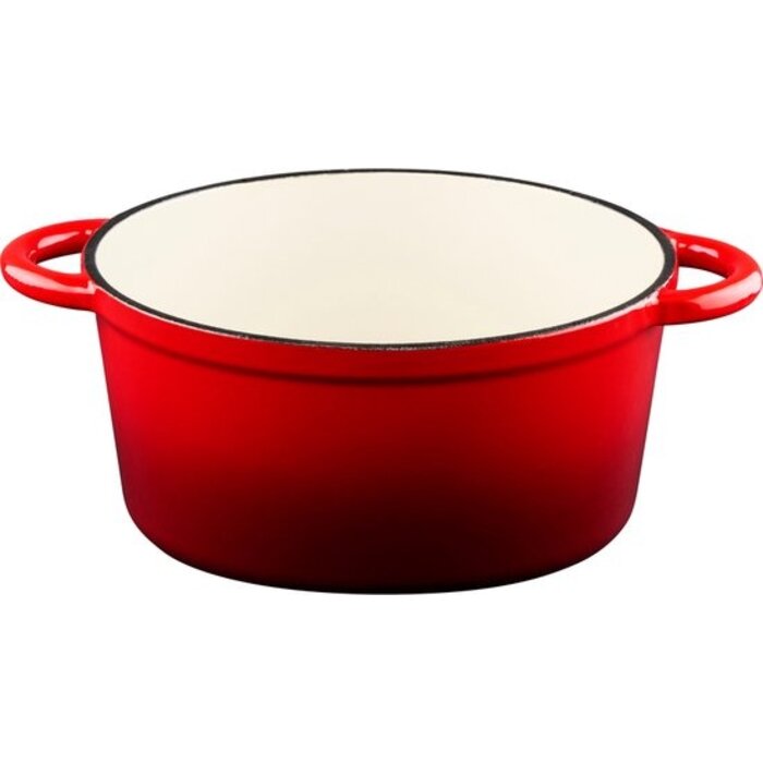 Casserole en fonte Alpina avec couvercle ⌀ 24 cm - Toutes sources de chaleur - Rouge