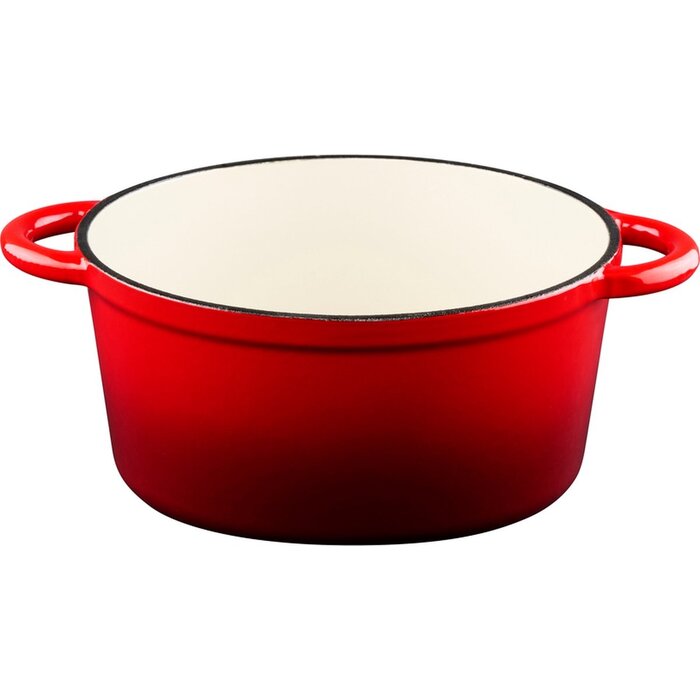Casserole en fonte Alpina avec couvercle ⌀ 24 cm - Toutes sources de chaleur - Rouge