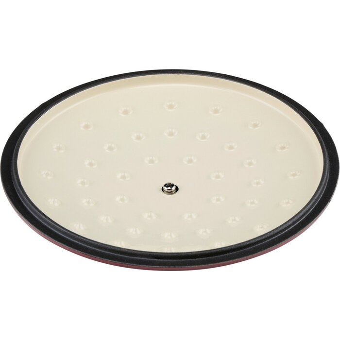 Alpina Braadpan Gietijzer met Deksel  ⌀ 24 cm - Alle Warmtebronnen - Rood