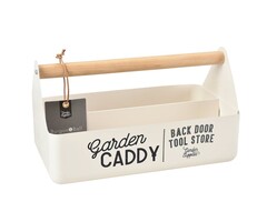 Esschert Design Burgon & Ball gereedschapsbakje / Tool caddy metaal Crème wit