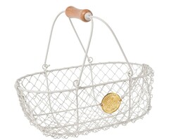 Esschert Design Burgon & Ball Sophie Conran Oogstmandje metaal crème wit
