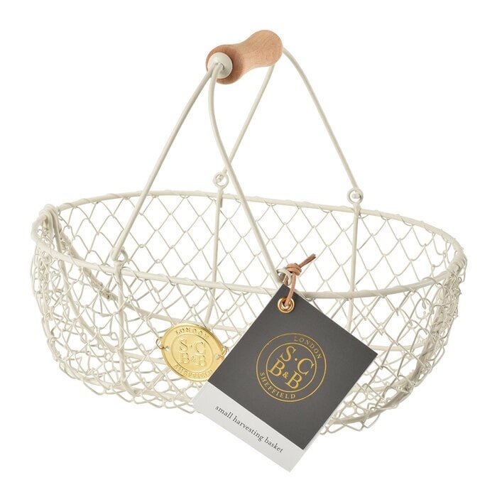 Esschert Design Burgon & Ball Sophie Conran Oogstmandje metaal crème wit