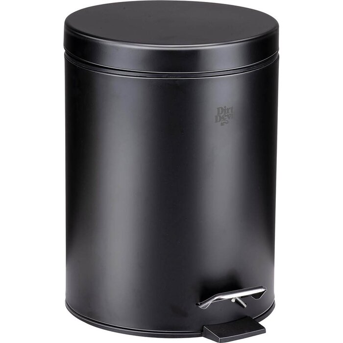 Dirt Devil Pedal bin 5 litres - Poubelle de salle de bain - acier inoxydable - Noir
