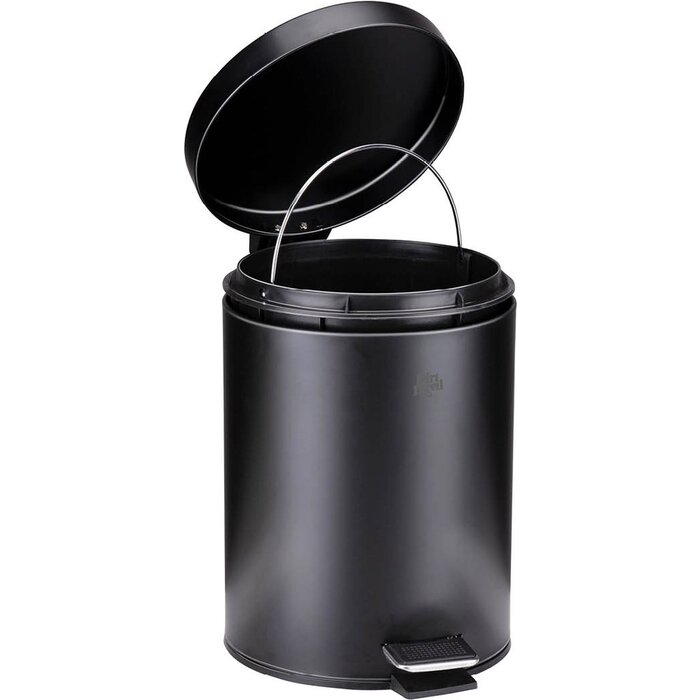 Dirt Devil Treteimer 5 Liter - Badabfalleimer - Edelstahl - Schwarz