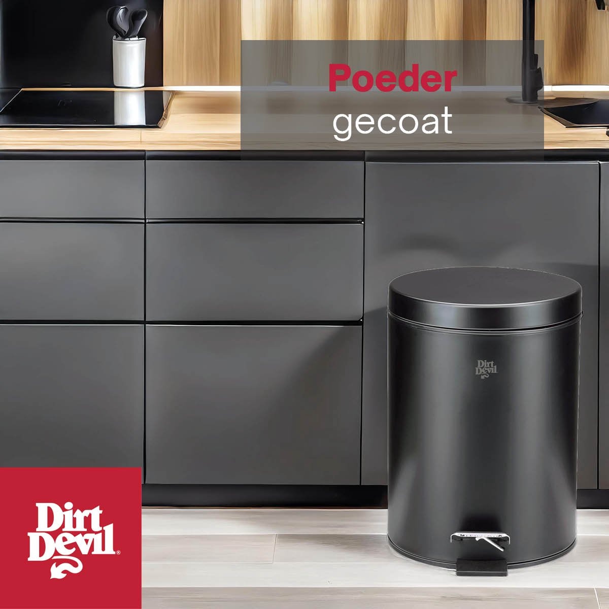 Dirt Devil Pedal bin 5 litres - Poubelle de salle de bain - acier inoxydable - Noir