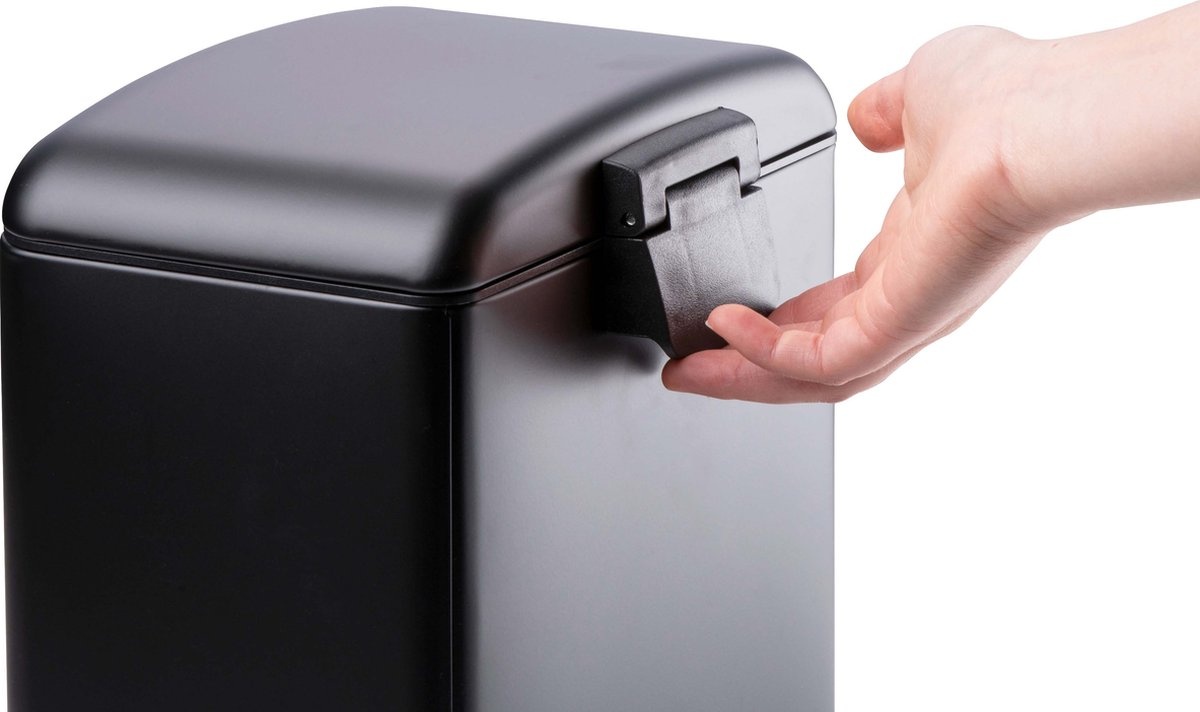 Dirt Devil Pedal bin 6 litres - Poubelle de salle de bain - acier inoxydable - Noir