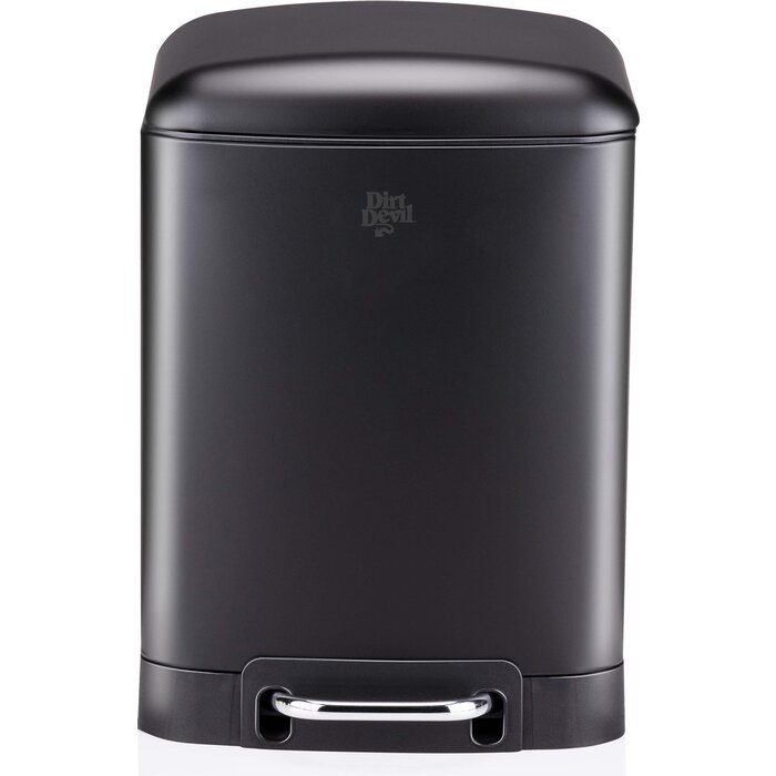 Dirt Devil Pedal bin 6 litres - Poubelle de salle de bain - acier inoxydable - Noir