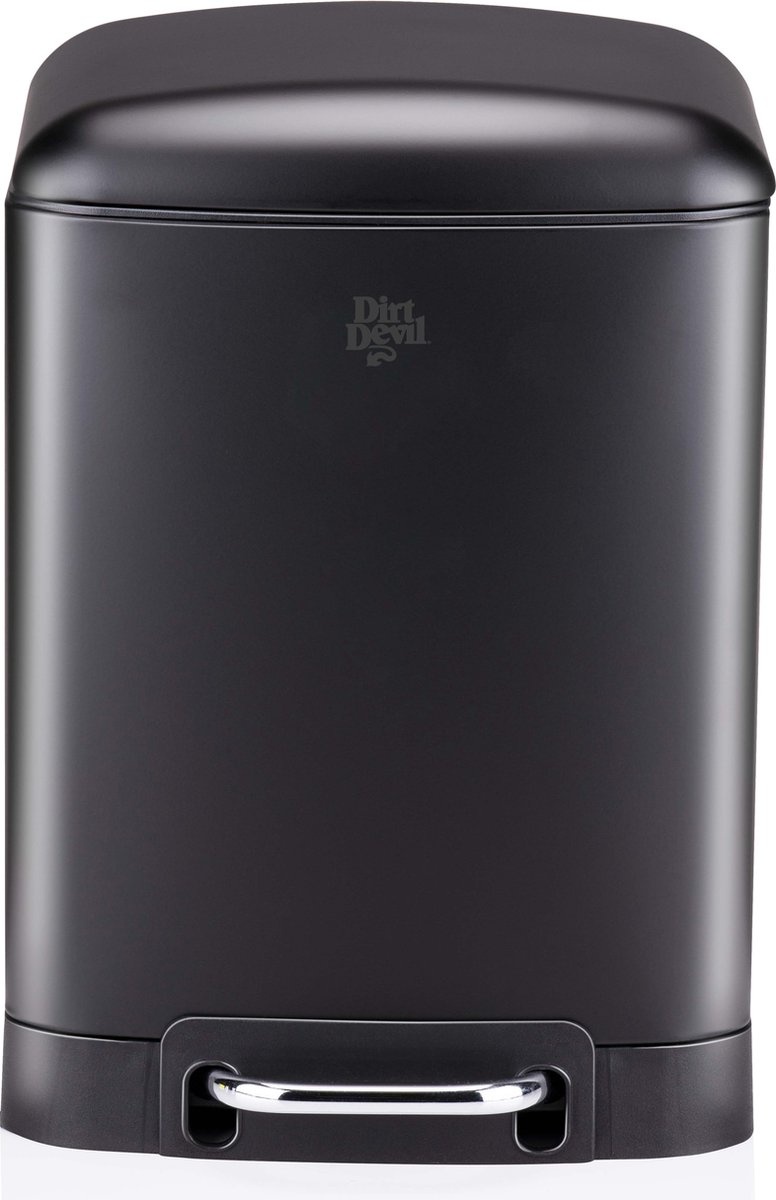 Dirt Devil Pedal bin 12 litres - Poubelle de salle de bain - acier inoxydable - Noir