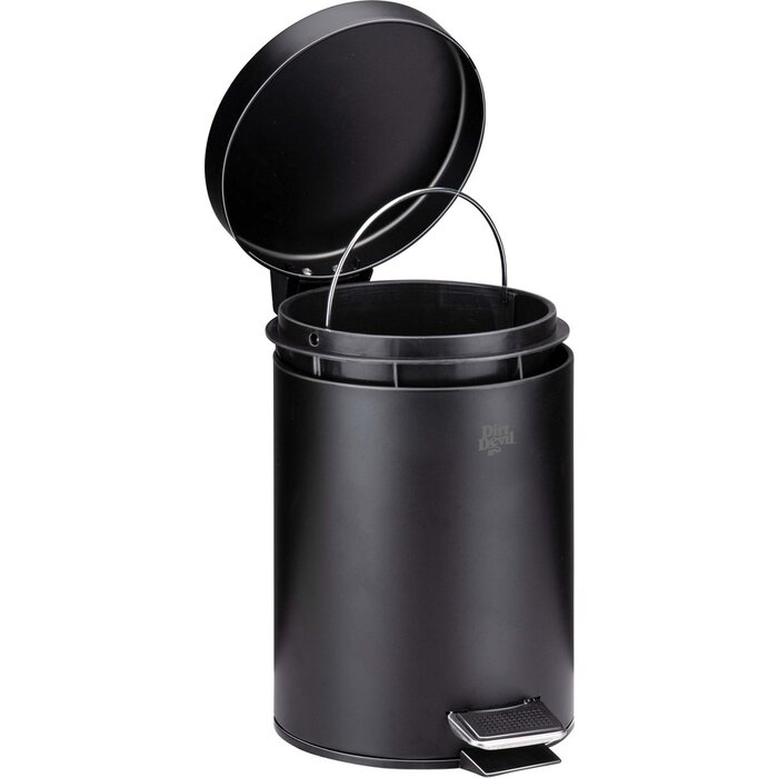 Dirt Devil Treteimer 3 Liter - Abfalleimer - Edelstahl - Schwarz