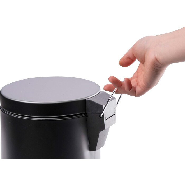 Dirt Devil Pedal bin 3 litres - Poubelle - acier inoxydable - Noir