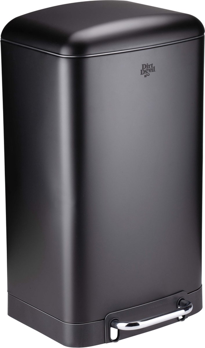 Dirt Devil Pedaalemmer 30L - Prullenbak - RVS - Zwart Soft close