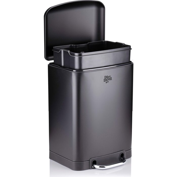 Dirt Devil Pedaalemmer 30L - Prullenbak - RVS - Zwart Soft close