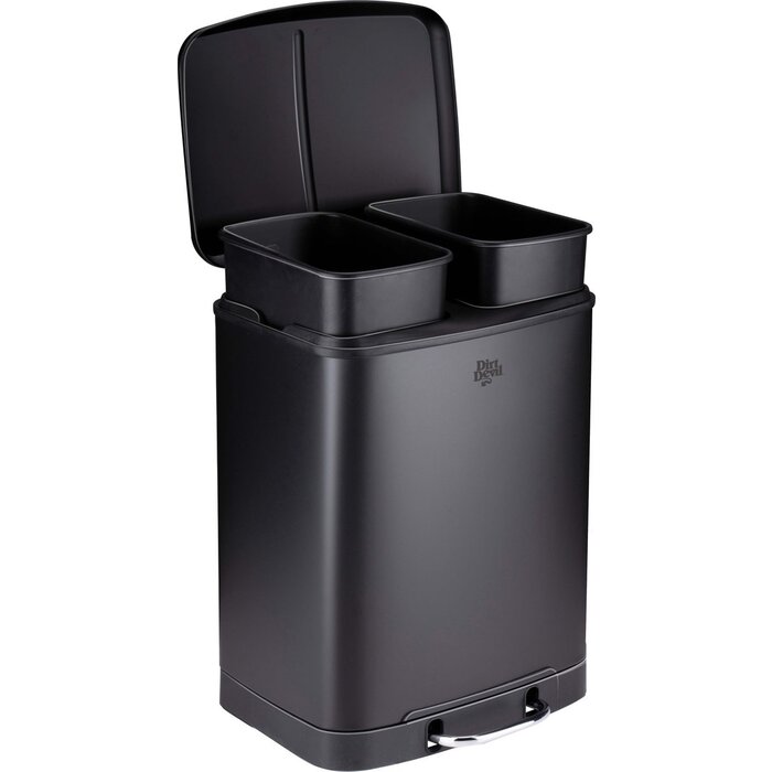 Dirt Devil Pedal bin - Séparateur de déchets - 2x 12L - Noir