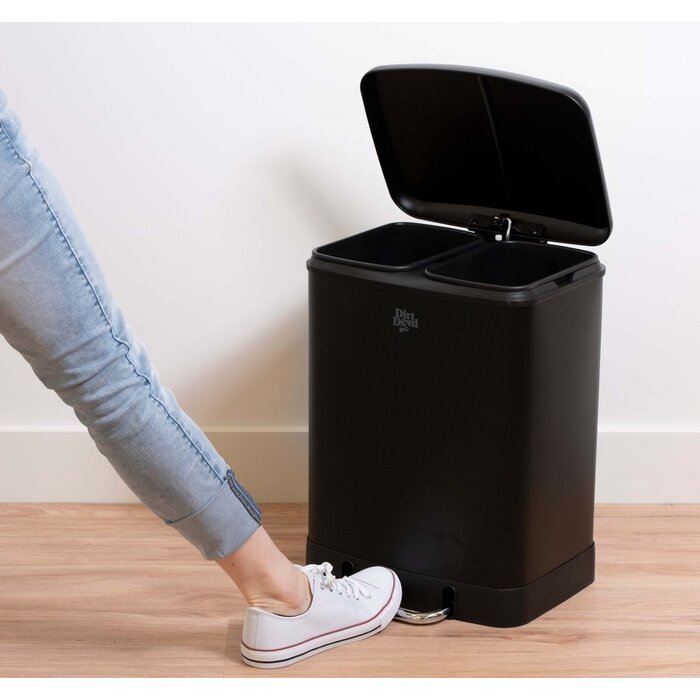 Dirt Devil Pedal bin - Séparateur de déchets - 2x 12L - Noir
