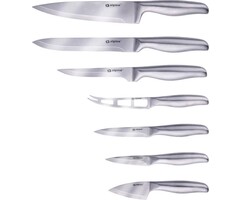 Alpina Messenset - 7 Stuks - Koksmes/ Voorsnijmes/ Vleesmes/ Kaasmes/ Basismes/ Schilmes/ Zachte Kaasmes - RVS