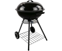 Alpina Kugelgrill Ø43 cm - mit Deckel und Rädern - Belüftungssystem - Ascheauffangschale - Schwarz