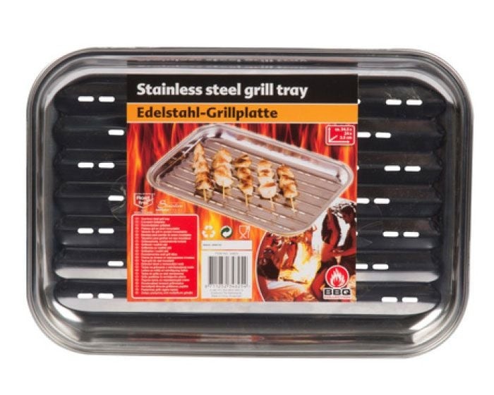 Plaque de barbecue en acier inoxydable 34,5 x 24 cm