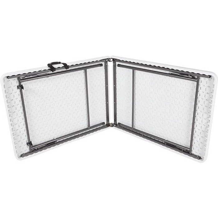 Perel Table pliante, pliable, résistante aux intempéries, poignée, maximum 100 kg, blanc