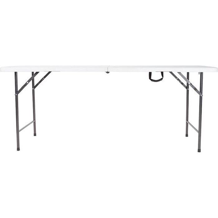 Perel Table pliante, pliable, résistante aux intempéries, poignée, maximum 100 kg, blanc