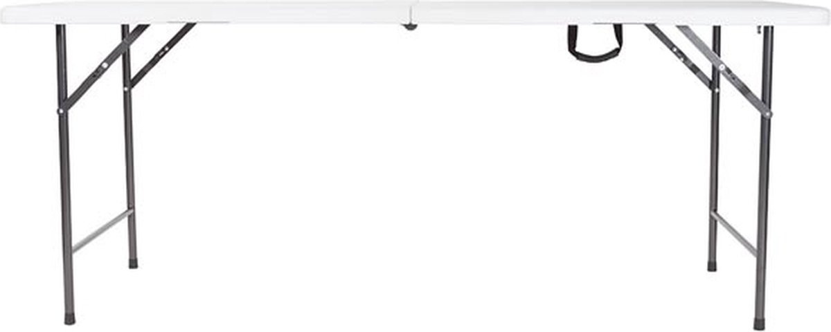 Perel Table pliante, pliable, résistante aux intempéries, poignée, maximum 100 kg, blanc
