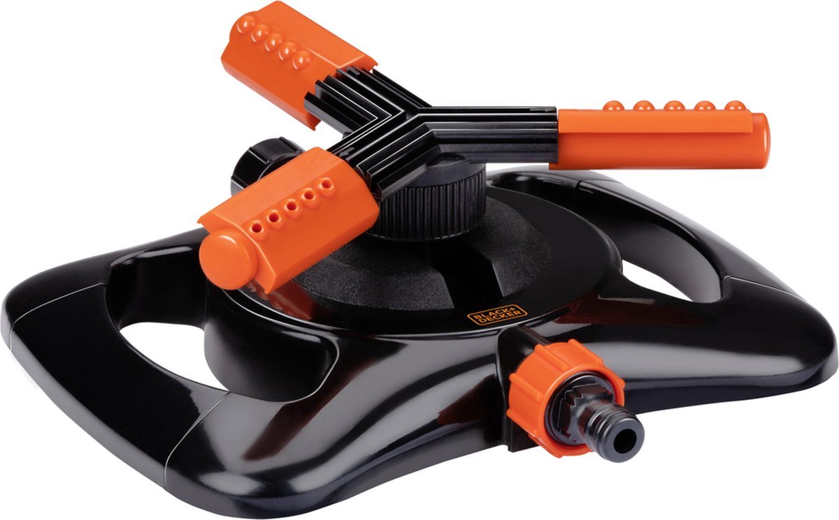 BLACK+DECKER Arroseur pivotant 3 bras - Arrosage 360º - 25 x 24 x 8 CM