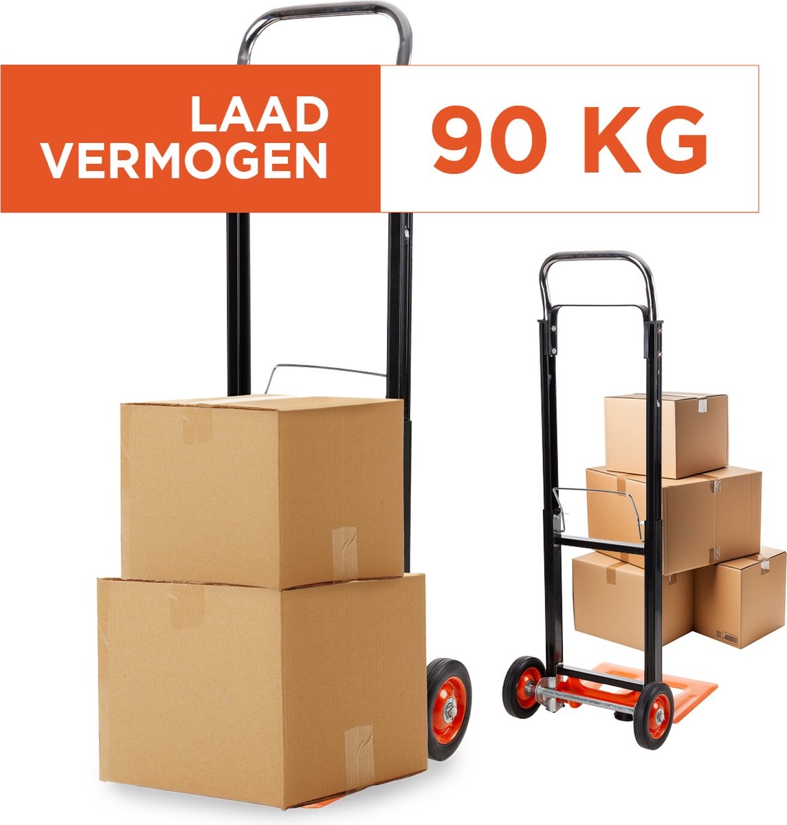 BLACK+DECKER - Steekwagen BXWT-H305 - Tot 90KG - Opvouwbare Transportkar - Staal/ Aluminium