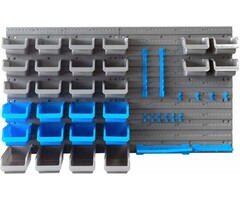 Power Tower Kinzo Tool Wall - 43-Piece : 2-Piece Tool Board, 28 Storage Trays, 10 Tool Hooks and 3x Tool Holder