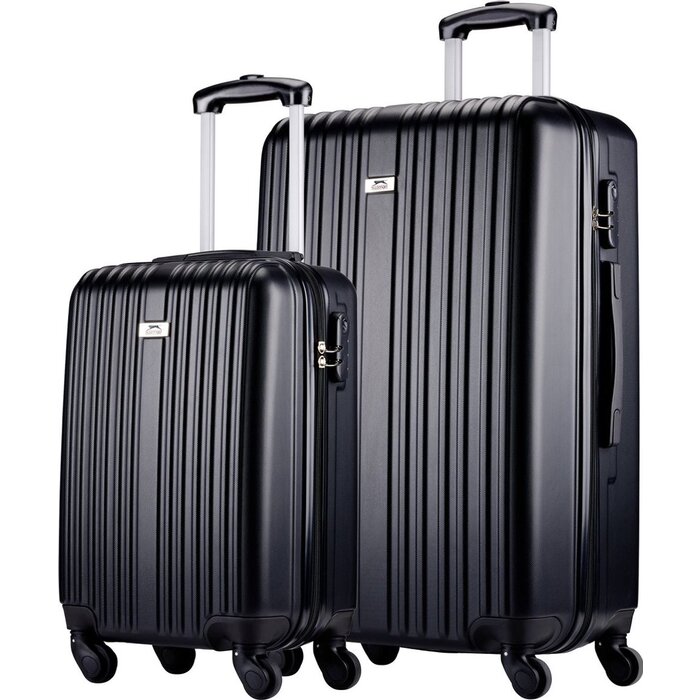 Slazenger Kofferset 2 Delig - Handbagage Trolley en Ruimbagage Koffer (S + M/L) - ABS Hardcase Koffer Set met 360° Wielen - Cijferslot - Zwart