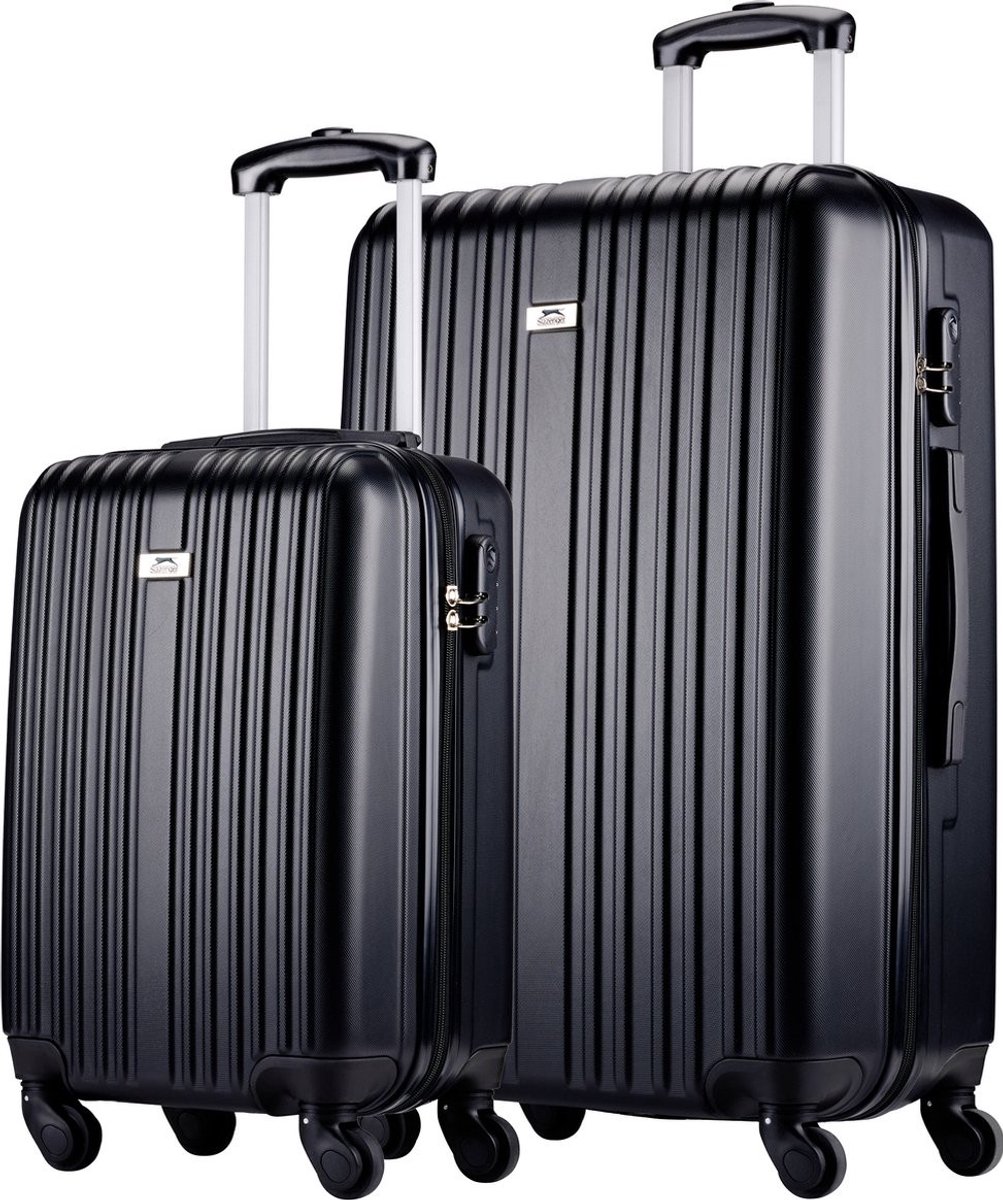 Slazenger Kofferset 2 Delig - Handbagage Trolley en Ruimbagage Koffer (S + M/L) - ABS Hardcase Koffer Set met 360° Wielen - Cijferslot - Zwart