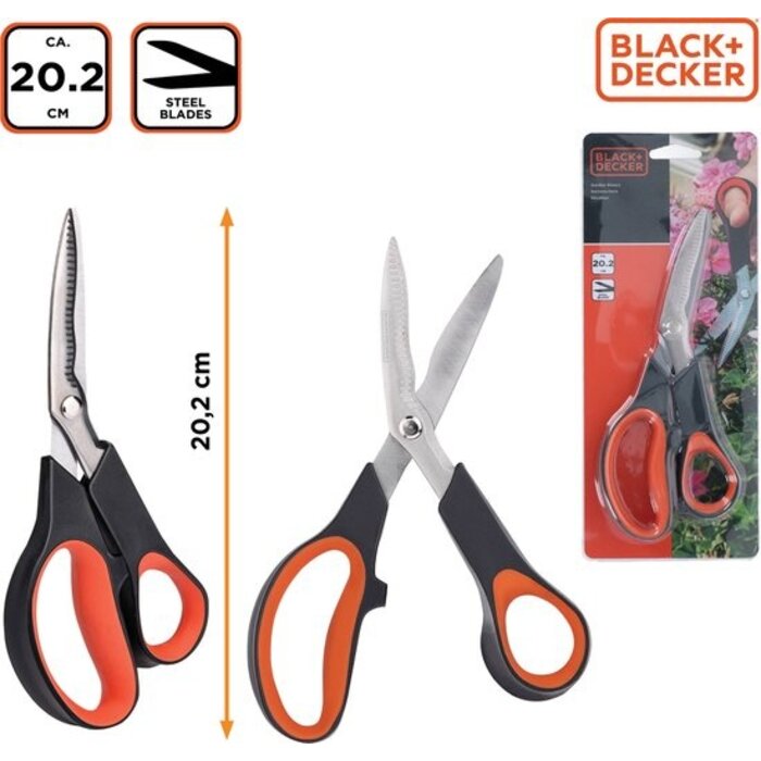 Toolland BLACK+DECKER - Tuinschaar - Multi – Gehard Stalen Bladen – Ergonomische Handgreep