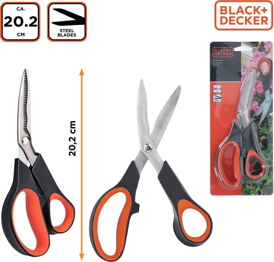 Toolland BLACK+DECKER - Tuinschaar - Multi – Gehard Stalen Bladen – Ergonomische Handgreep