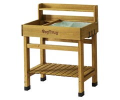 Esschert Design VegTrug Blumentisch DeLuxe - 100% FSC® Holz - Ergonomischer Gartentisch mit Ablage