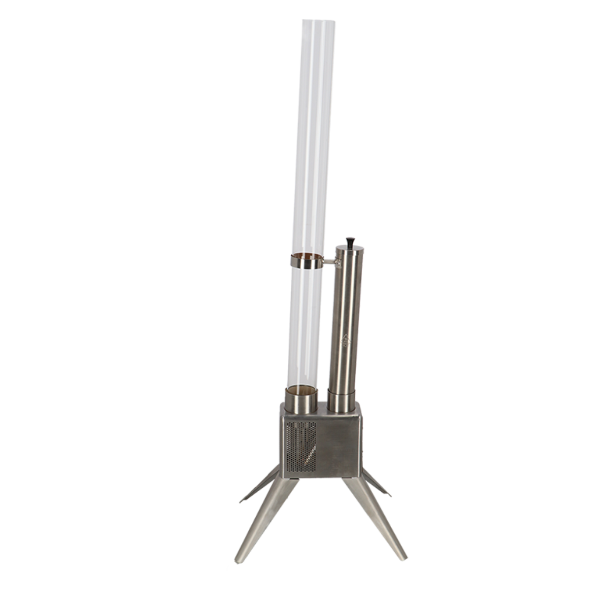 Esschert Design Chauffage de terrasse à granulés de bois 135 cm - acier inoxydable - Argent - Chauffage extérieur durable à granulés de bois