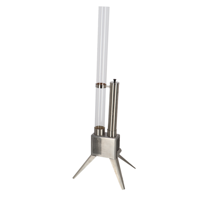 Esschert Design Chauffage de terrasse à granulés de bois 135 cm - acier inoxydable - Argent - Chauffage extérieur durable à granulés de bois