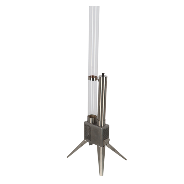 Esschert Design Chauffage de terrasse à granulés de bois 135 cm - acier inoxydable - Argent - Chauffage extérieur durable à granulés de bois