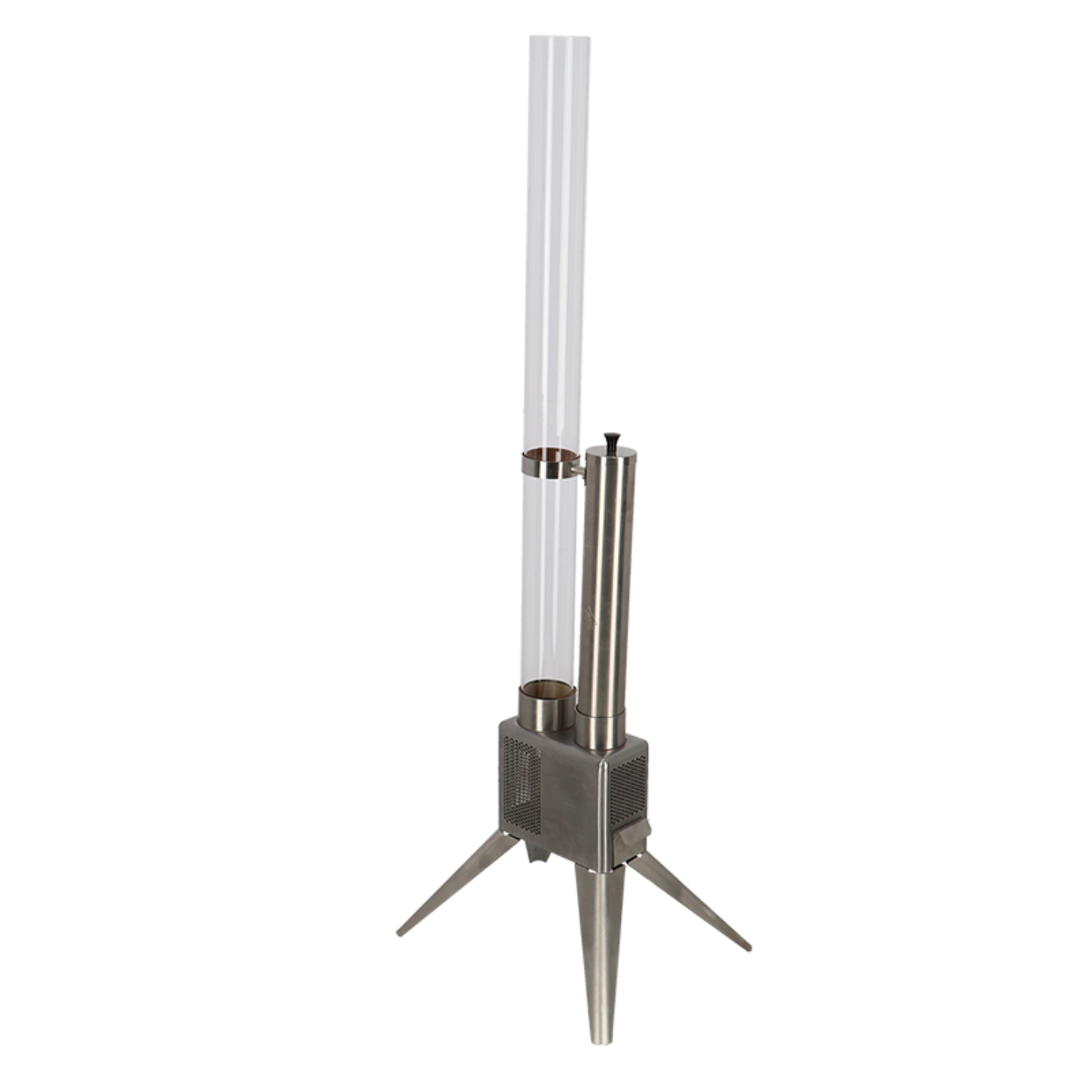 Esschert Design Chauffage de terrasse à granulés de bois 135 cm - acier inoxydable - Argent - Chauffage extérieur durable à granulés de bois