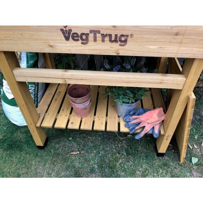 Esschert Design VegTrug Potting Table DeLuxe - 100% FSC® Wood - Table de jardinage ergonomique avec rangement