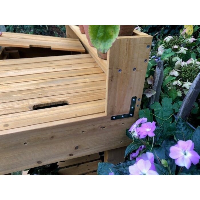 Esschert Design VegTrug Blumentisch DeLuxe - 100% FSC® Holz - Ergonomischer Gartentisch mit Ablage
