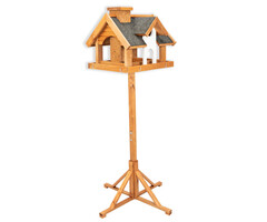 Dutchlander Vogelfutterautomat vila mit Futtersilo auf Ständer natur 39 x 33 x 150 cm