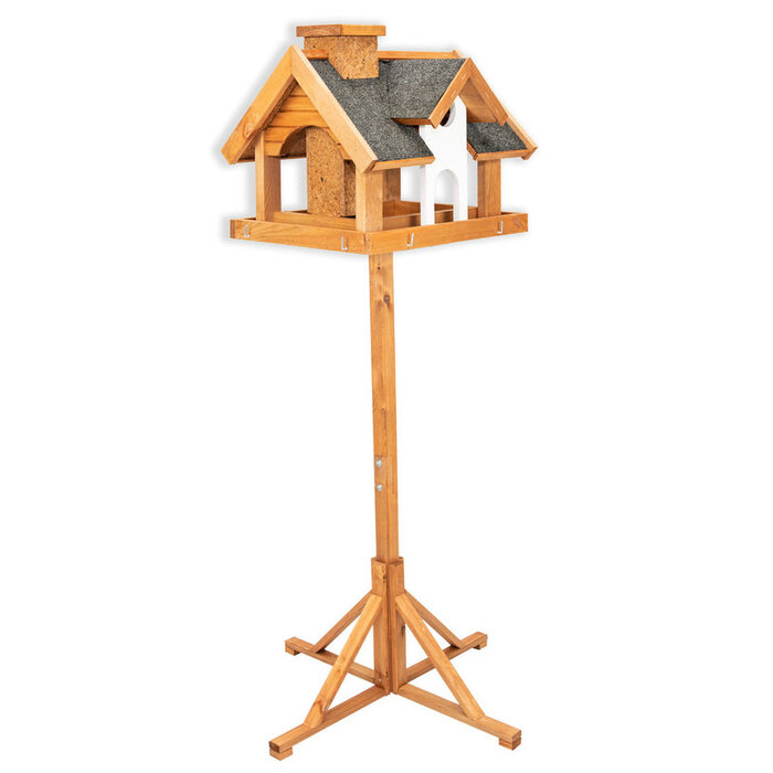 Dutchlander Vogelfutterautomat vila mit Futtersilo auf Ständer natur 39 x 33 x 150 cm