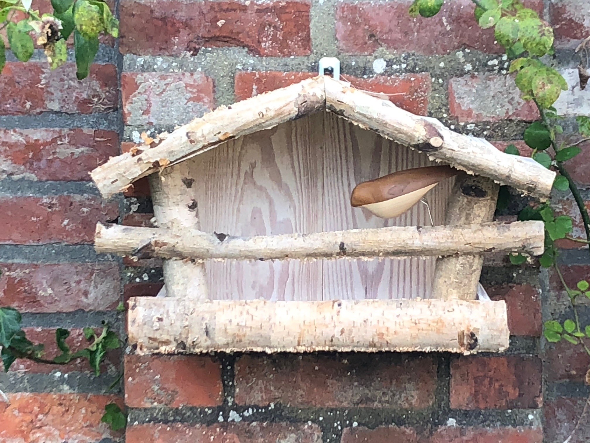 Dutchlander Vogelfutterspender - Wandhalterung - Birkenholz - 39x19x24 cm