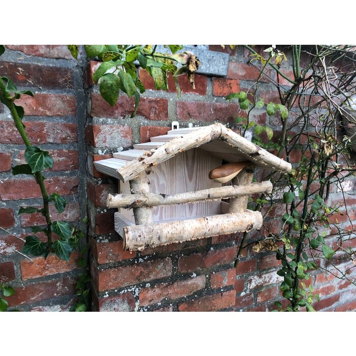 Dutchlander Mangeoire à oiseaux - Support mural - Bois de bouleau - 39x19x24 cm