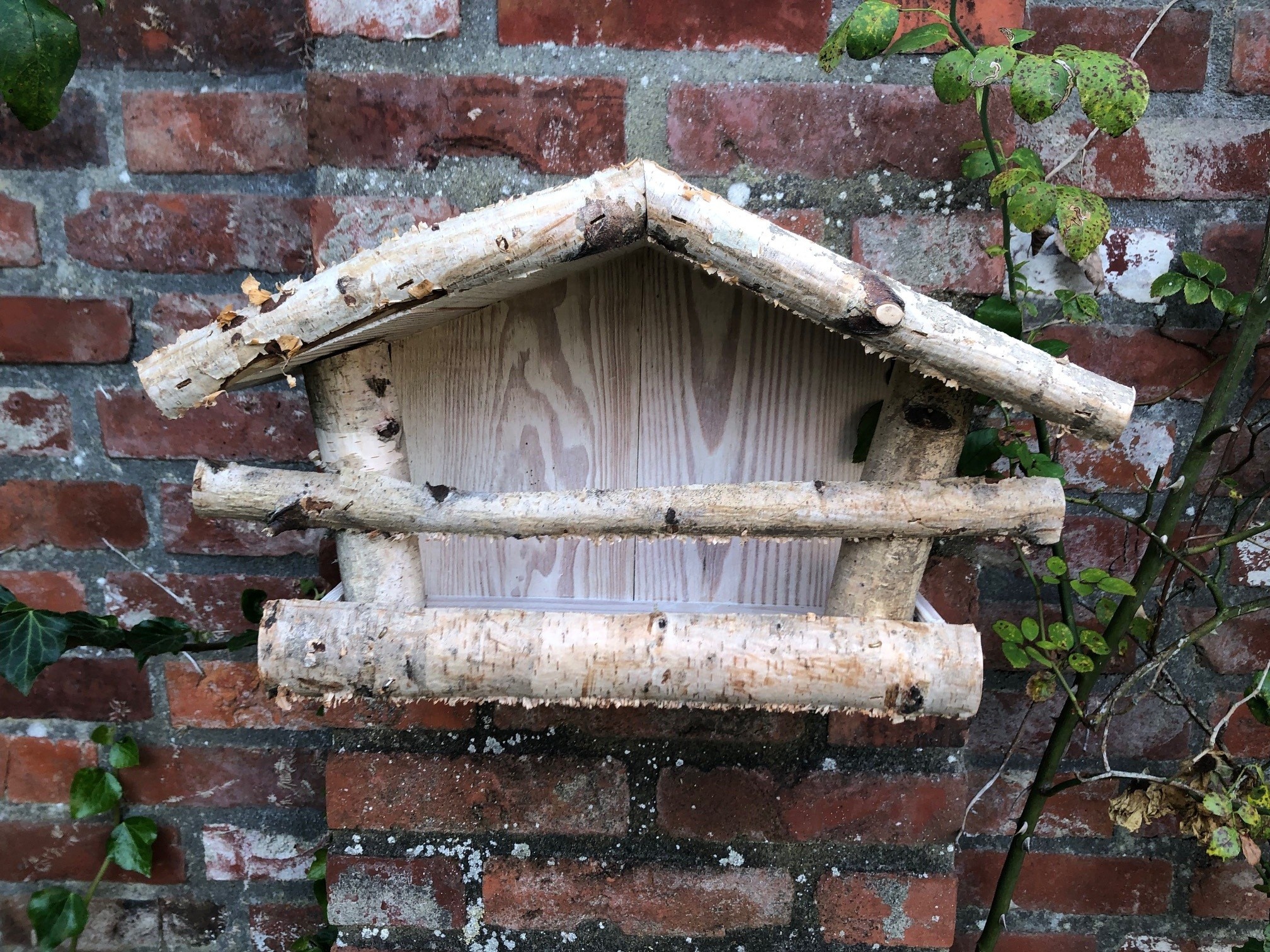 Dutchlander Mangeoire à oiseaux - Support mural - Bois de bouleau - 39x19x24 cm